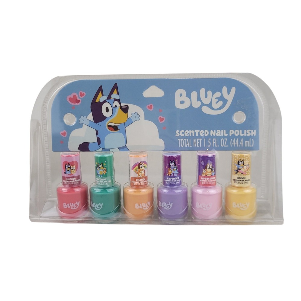 Bluey Scented Nail Polish Set 6 Pack Lychee Coconut Orange Lavender Honey NEW